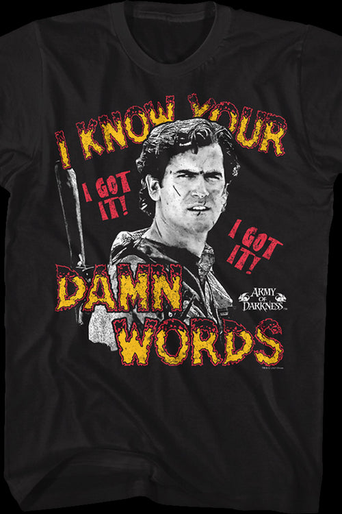 I Know Your Damn Words Army of Darkness T-Shirtmain product image