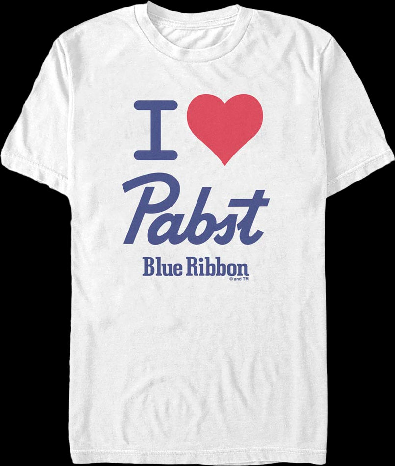 Pabst Blue Ribbon Beer Front and Back Print Pocket T-Shirt