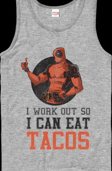 I Work Out So I Can Eat Tacos Deadpool Tank Top