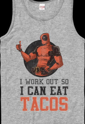 I Work Out So I Can Eat Tacos Deadpool Tank Top