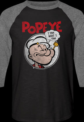 I Yam What I Yam Popeye Raglan Baseball Shirt