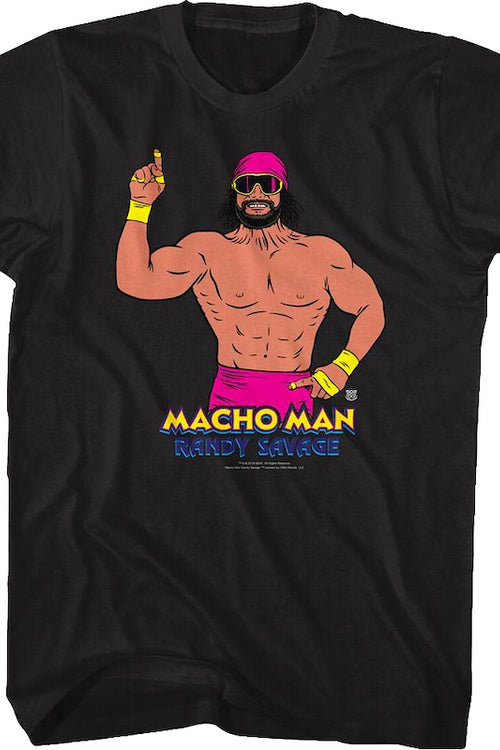 Multicolor Illustrated Macho Man Randy Savage T-Shirtmain product image