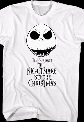 Jack Skellington Head Nightmare Before Christmas T-Shirt