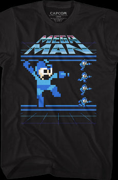 Jumping and Running Mega Man T-Shirt