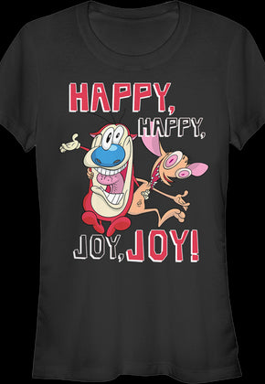 Ladies Happy Happy Joy Joy Ren and Stimpy Shirt