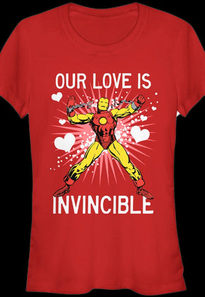 Ladies Our Love Is Invincible Iron Man Shirt