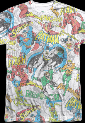 Justice League Front & Back Collage DC Comics T-Shirt