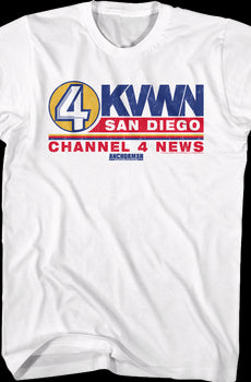KVWN Channel 4 News Logo Anchorman T-Shirt