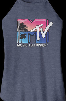 Ladies Beach Logo MTV Sleeveless Rocker Tank Top