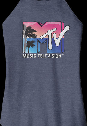 Ladies Beach Logo MTV Sleeveless Rocker Tank Top