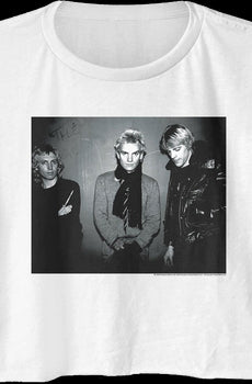 Ladies Black And White Photo The Police Crop Top