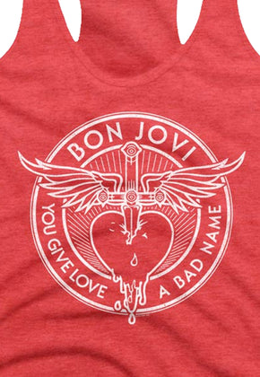 Ladies Bon Jovi You Give Love A Bad Name Racerback Tank Top