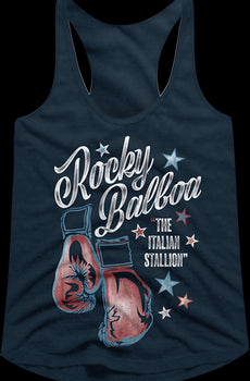 Ladies Boxing Gloves Rocky Racerback Tank Top