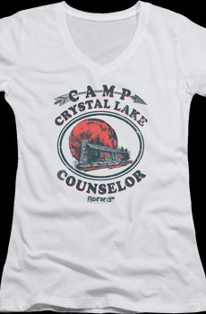 Ladies Camp Crystal Lake Counselor V-Neck Shirt