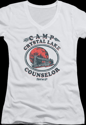 Ladies Camp Crystal Lake Counselor V-Neck Shirt