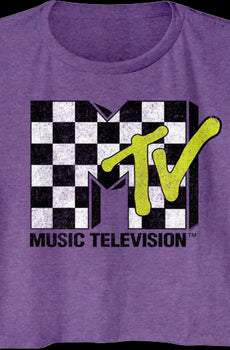 Ladies Checkerboard Logo MTV Crop Top