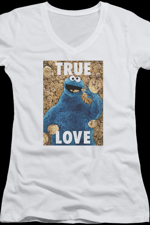 Ladies Cookie Monster True Love Sesame Street V-Neck Shirtmain product image