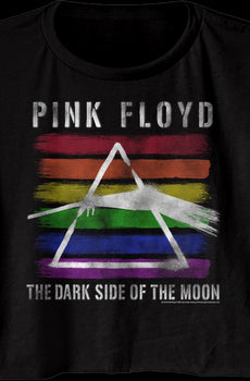 Ladies Rainbow Dark Side of the Moon Pink Floyd Crop Top