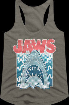 Ladies Distressed Splash Jaws Racerback Tank Top