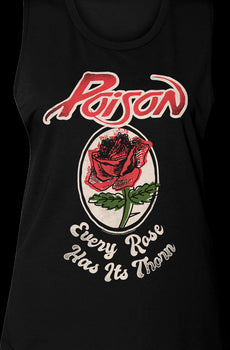 Ladies Every Rose Has Its Thorn Poison Muscle Tank Top