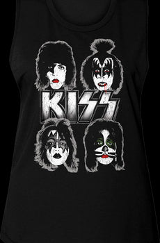 Ladies Face Paint KISS Muscle Tank Top