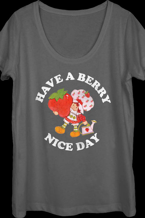 Ladies Have A Berry Nice Day Strawberry Shortcake Scoopneck Shirtmain product image