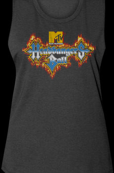 Ladies Headbangers Ball Flaming Logo MTV Muscle Tank Top