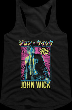 Ladies Japanese Poster John Wick Racerback Tank Top