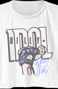 Ladies Logo And Autograph Billy Idol Crop Top