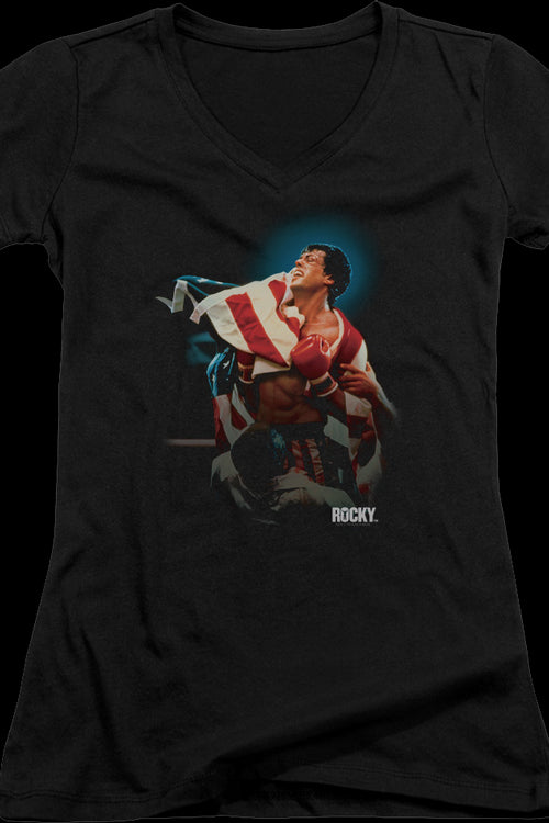 Ladies Movie Poster Rocky IV V-Neck Shirtmain product image
