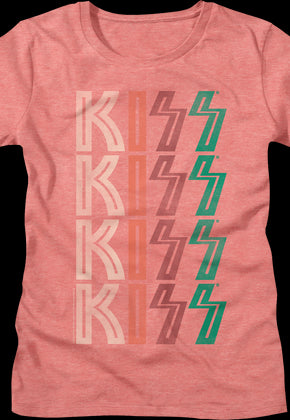 Womens Repeated Logo KISS Shirt