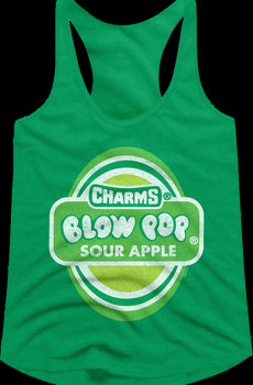 Ladies Sour Apple Blow Pop Racerback Tank Top