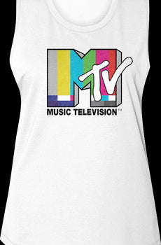 Ladies Test Pattern Logo MTV Muscle Tank Top
