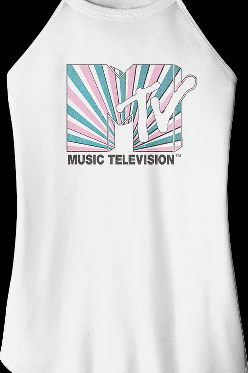 Ladies Tie Dye Stripes Logo MTV Sleeveless Rocker Tank Topmain product image