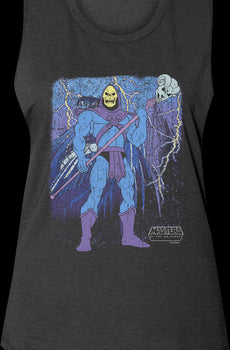 Ladies Vintage Skeletor Poster MOTU Muscle Tank Top