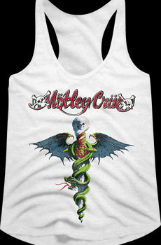 Ladies White Dr. Feelgood Motley Crue Racerback Tank Top