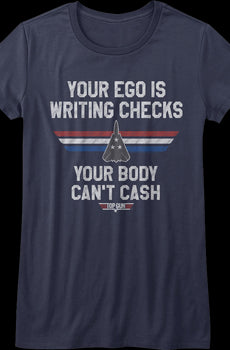 Womens Writing Checks Top Gun Shirt