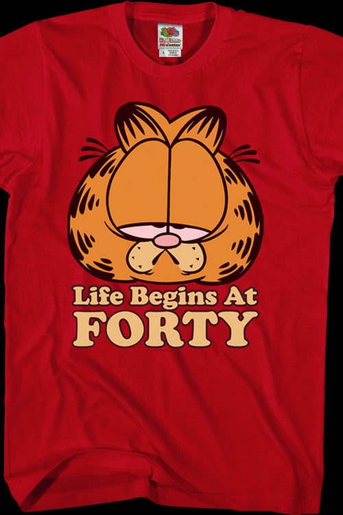 Life Begins At Forty Garfield T-Shirtmain product image