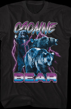 Lightning Collage Cocaine Bear T-Shirt