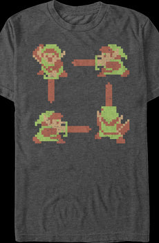 Link 8-Bit Action Poses Legend of Zelda T-Shirt