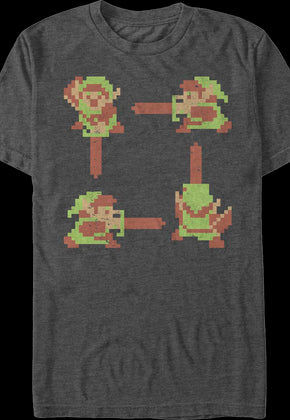 Link 8-Bit Action Poses Legend of Zelda T-Shirt