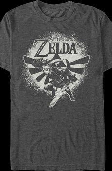 Link Paint Splatter Pose Legend of Zelda T-Shirt
