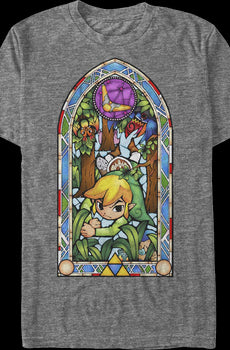 Link Stained Glass Window Legend of Zelda T-Shirt