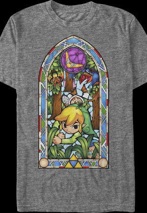 Link Stained Glass Window Legend of Zelda T-Shirt