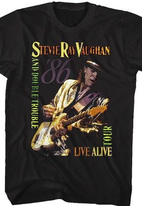 Live Alive Tour Stevie Ray Vaughan Front Back T-Shirt