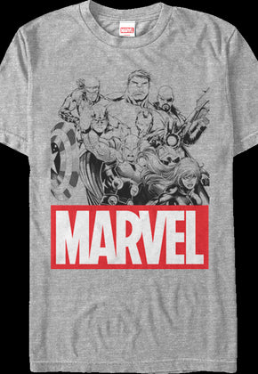 Marvel Avengers Group Sketch T-Shirt