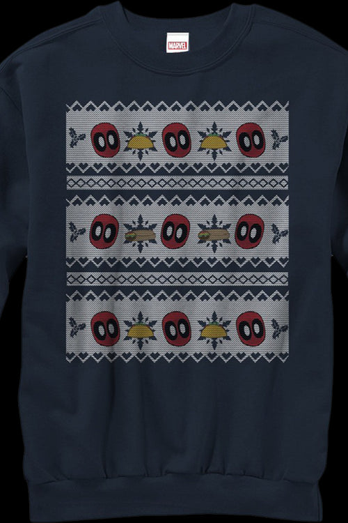 Marvel Comics Faux Ugly Deadpool Christmas Sweatermain product image