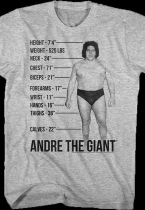 Measurements Andre The Giant T-Shirt