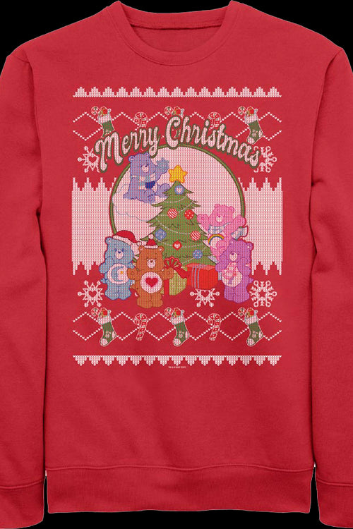 Merry Christmas Faux Ugly Sweater Care Bears Sweatshirtmain product image