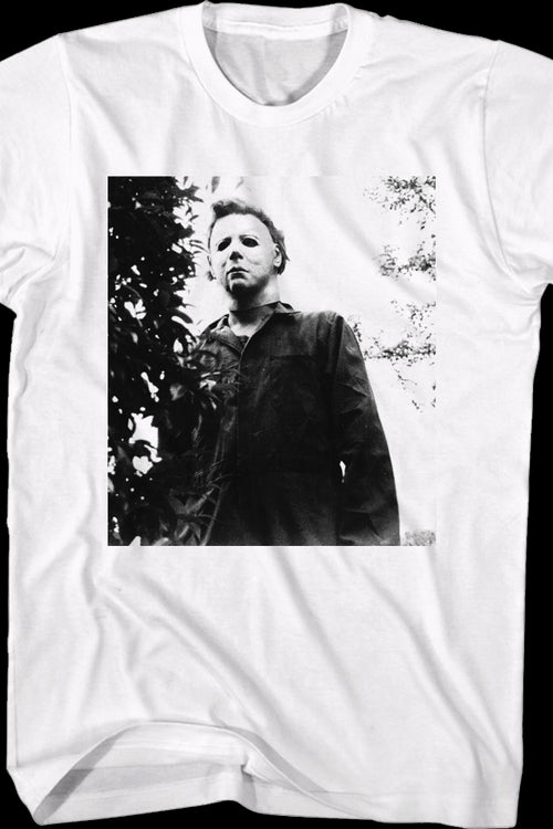 Michael Myers Black And White Photo Halloween T-Shirtmain product image